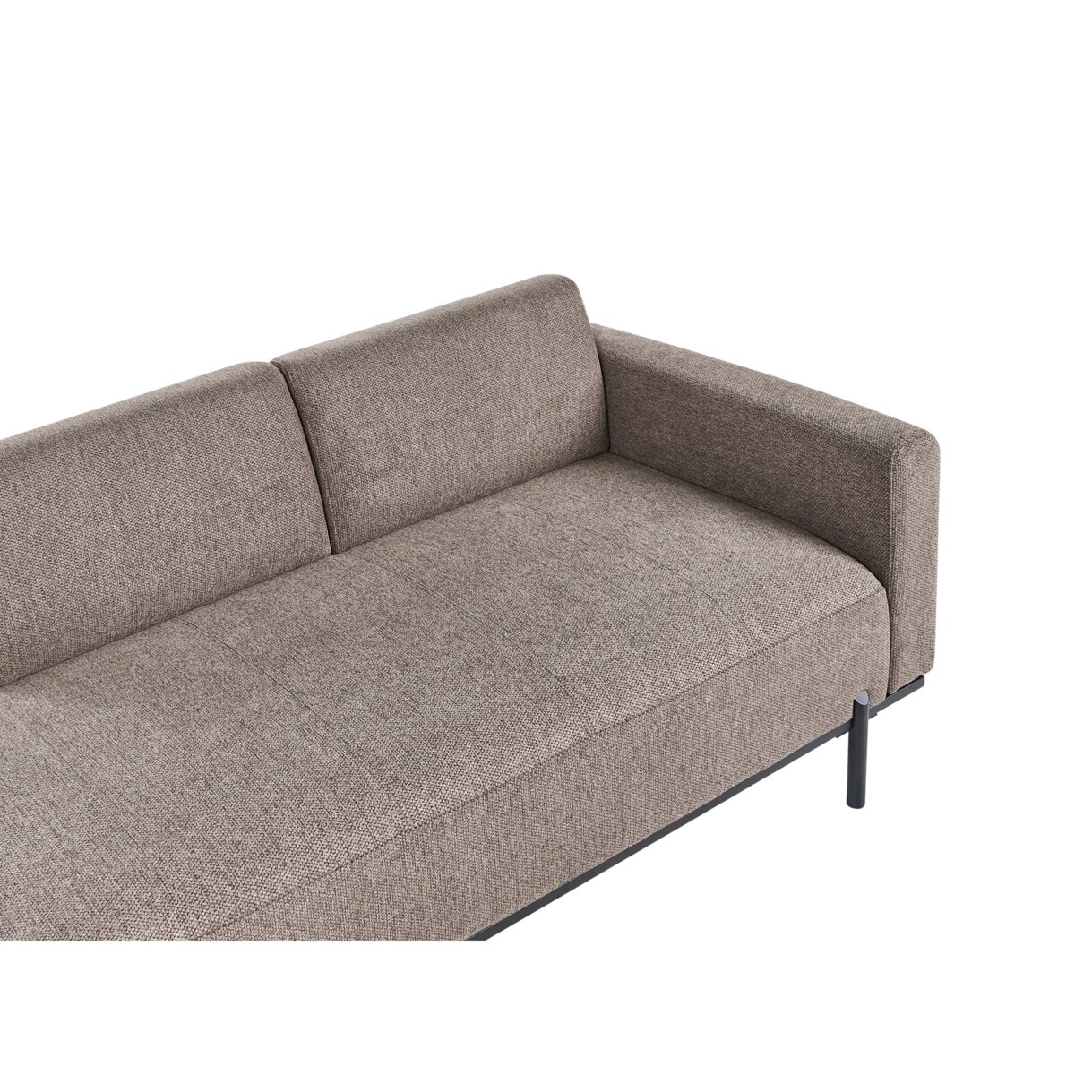 Szezlong SAVASSE Len syntetyczny Jasnobrązowy