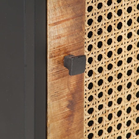 vidaXL Szafka nocna, 40x30x50 cm, drewno mango i naturalna trzcina