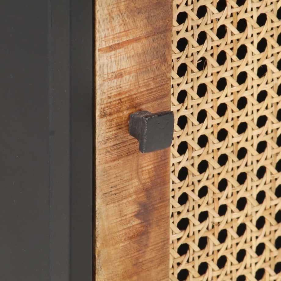 vidaXL Szafka nocna, 40x30x50 cm, drewno mango i naturalna trzcina