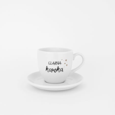 Filiżanka 100 ml espresso ze spodkiem - Czarna kawka