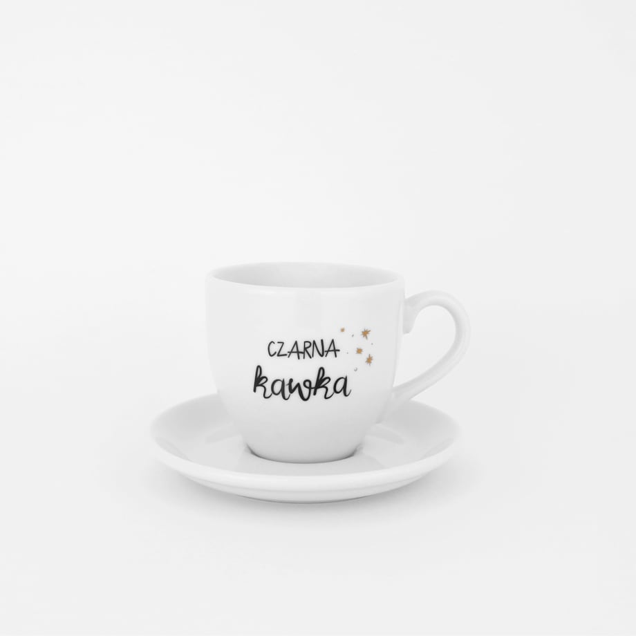 Filiżanka 100 ml espresso ze spodkiem - Czarna kawka