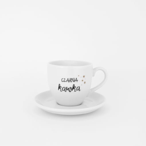 Filiżanka 100 ml espresso ze spodkiem - Czarna kawka