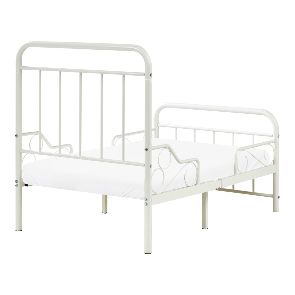 Rozsuwane łóżko dziecięce Metal ANAIS 90 x 200 cm Złamana biel