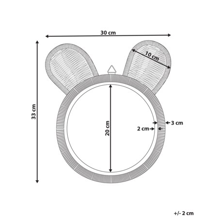Lustro ścienne 33 cm Naturalny ASHANTI