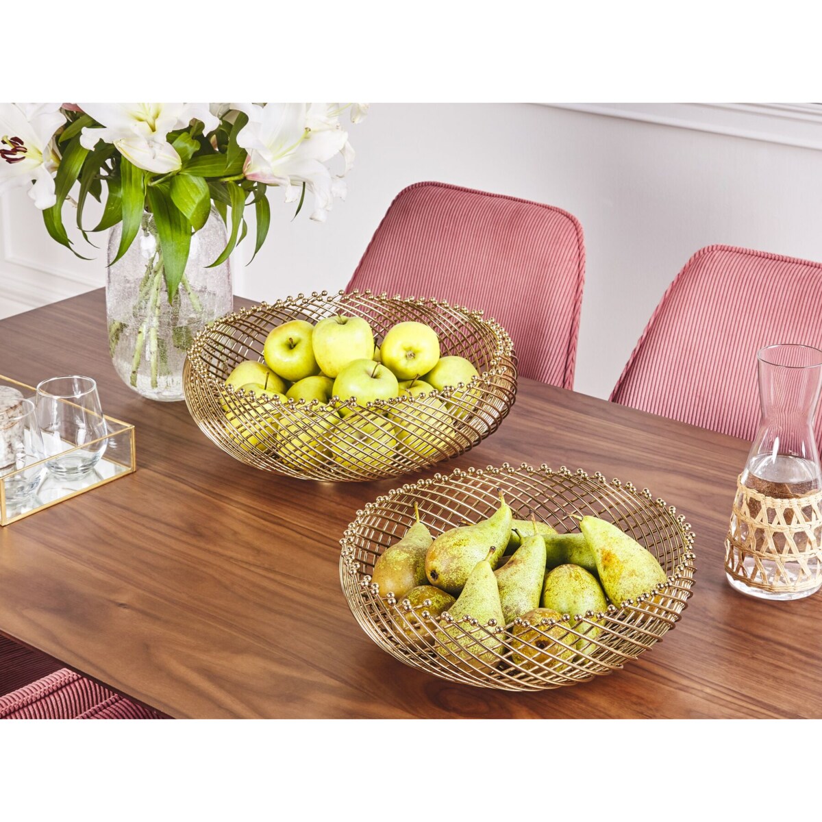 Zestaw 2 mis dekoracyjnych BALIUNG Metal Złoty