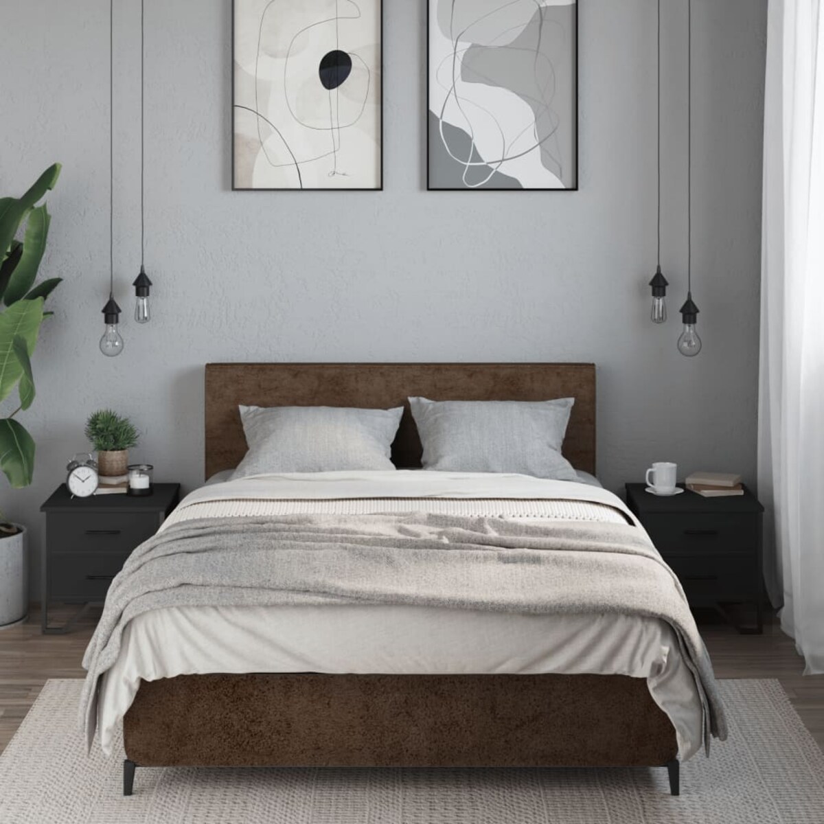 vidaXL Szafki nocne, 2 szt., czarne, 40x41x40 cm