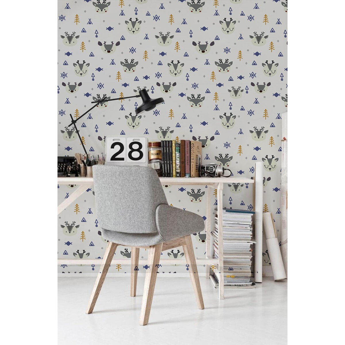 Tapeta Świąteczne reniferki, 416x254cm