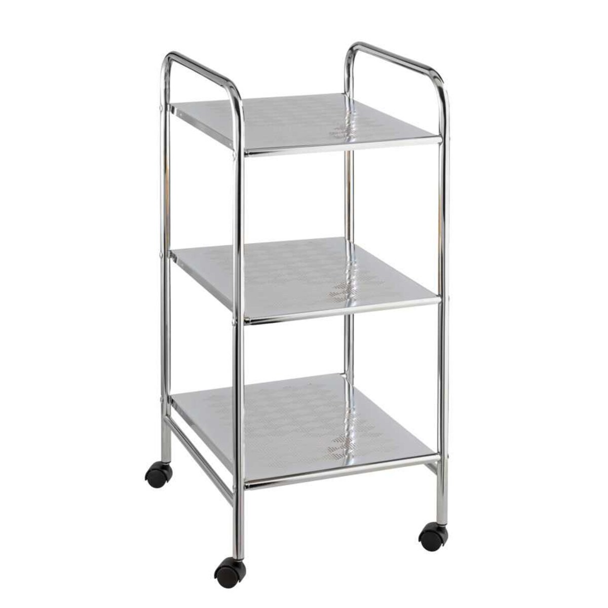Regał łazienkowy na kółkach z trzema półkami, stal, 32 x 71 x 36,5 cm, WENKO