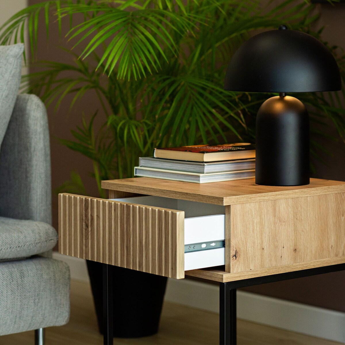 Konsimo RECTUS Zestaw stolików nocnych 2szt.w kolorze dębu artisan