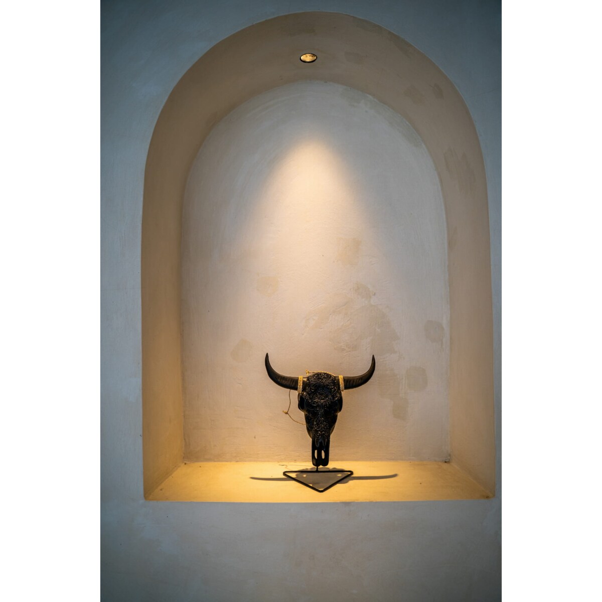 DEKORACJA GŁOWA BYKA CZARNA M