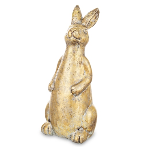 Dekoracja - ceramiczna figurka królika 31,5x13x13 cm złota