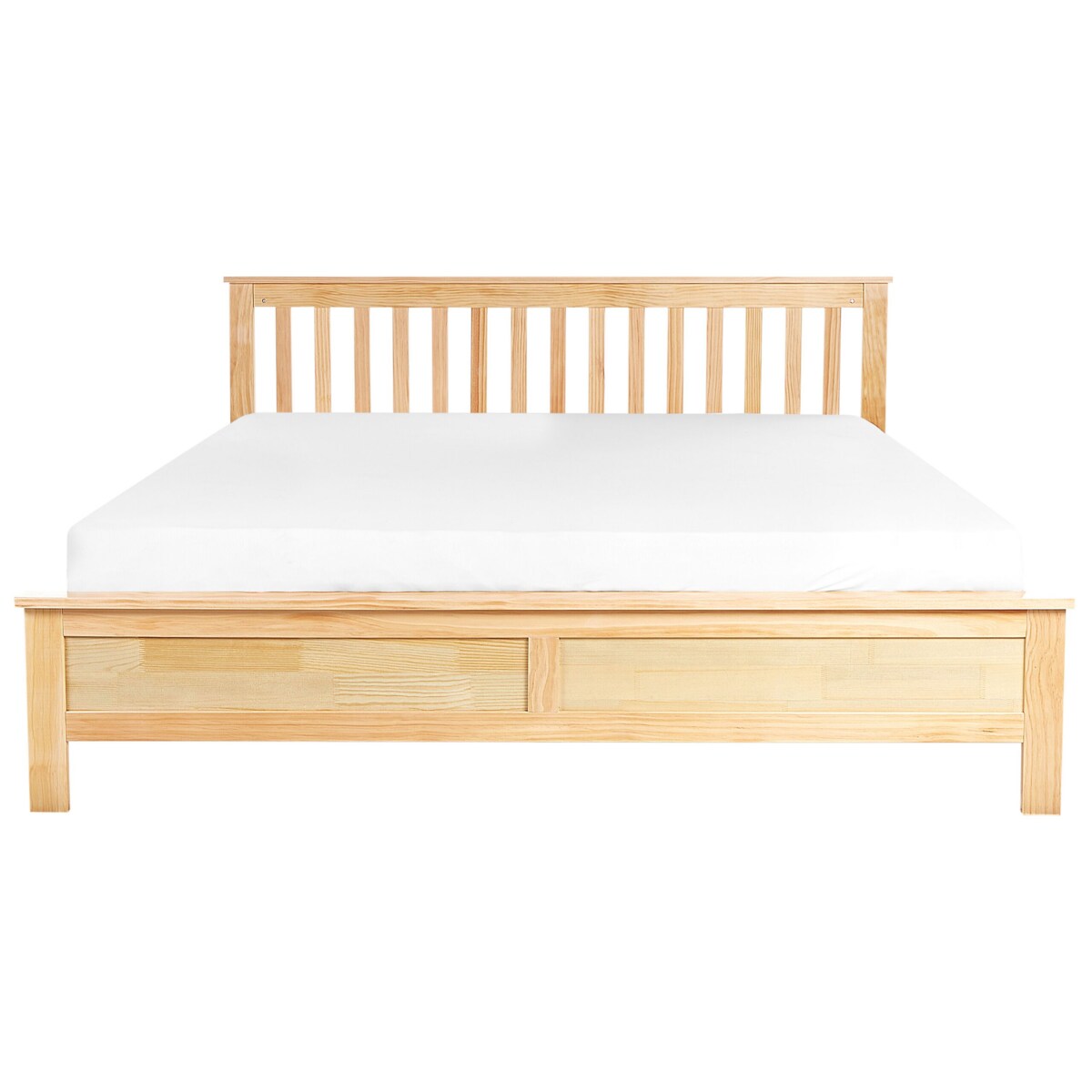 Łóżko drewniane 180 x 200 cm naturalne jasne drewno MAYENNE