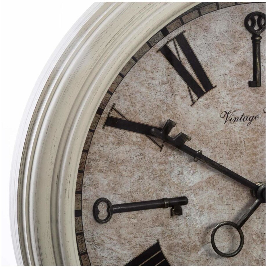 Zegar ścienny z rzymskimi cyframi i motywem kluczy, Ø 39 cm