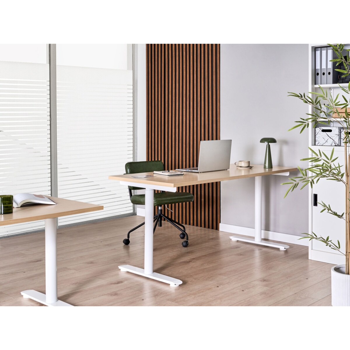 Biurko regulowane elektrycznie DESTINAS Jasny brąz/ biały 160 cm 72 cm