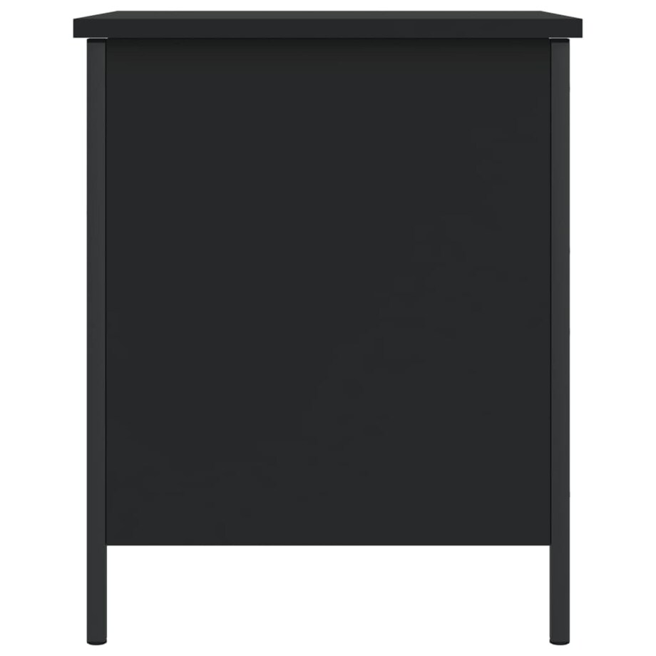 vidaXL Ławka ze schowkiem, czarna, 40x42,5x50 cm