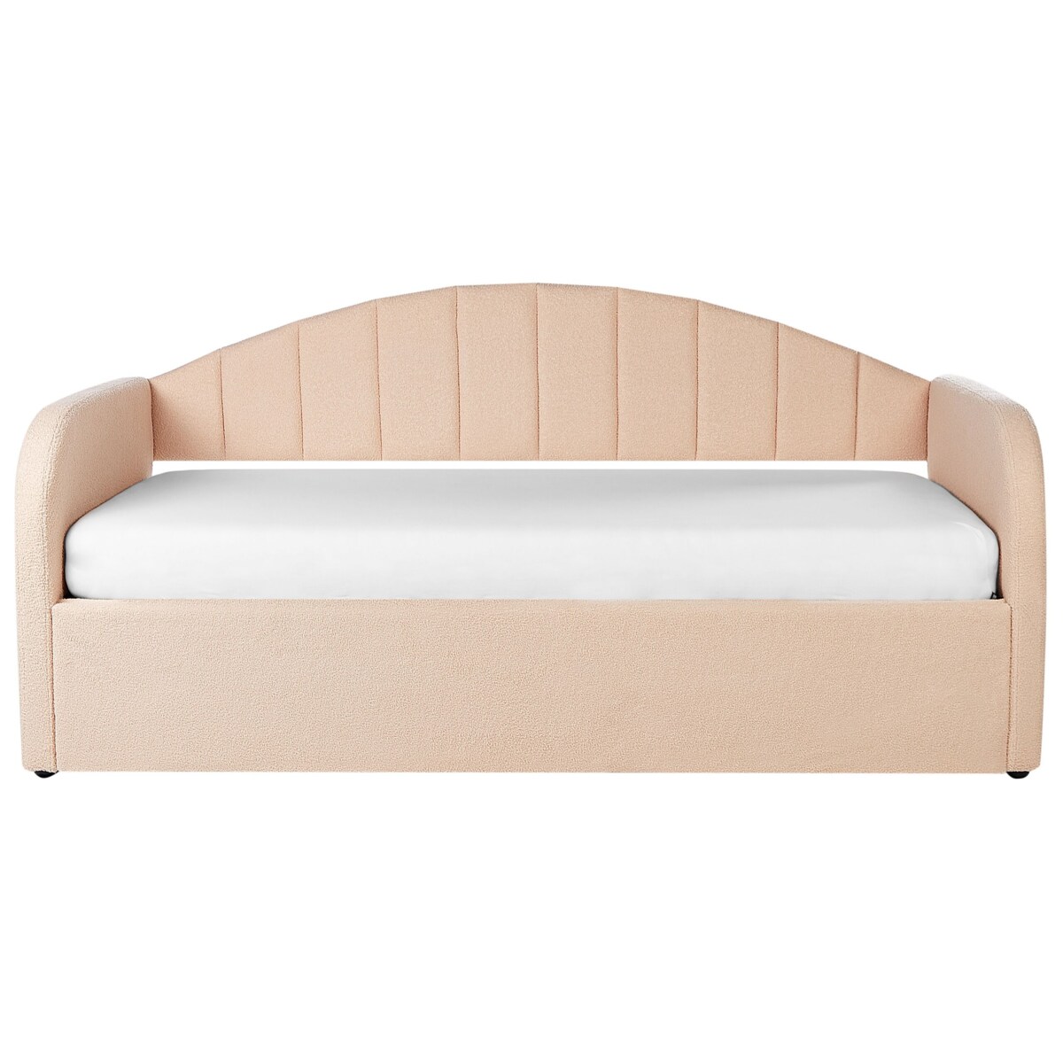 Łóżko wysuwane boucle 90 x 200 cm brzoskwiniowe EYBURIE