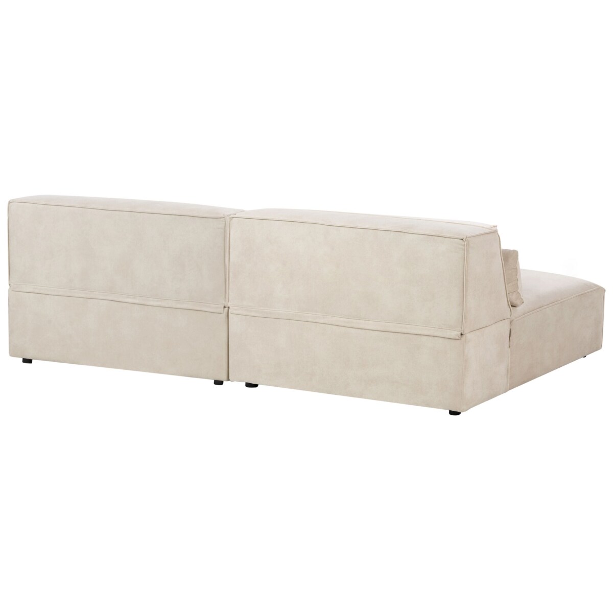 Sofa modułowa 2-osobowa bez podłokietników welurowa beżowa HELLNAR