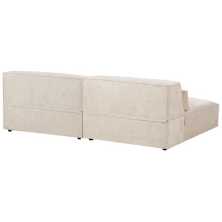 Sofa modułowa 2-osobowa bez podłokietników welurowa beżowa HELLNAR
