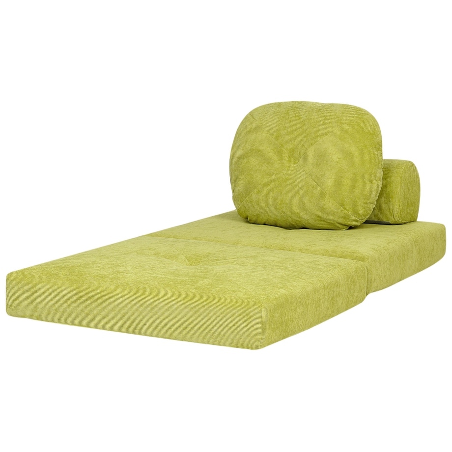 Sofa rozkładana jednoosobowa sztruksowa jasnozielona OLDEN
