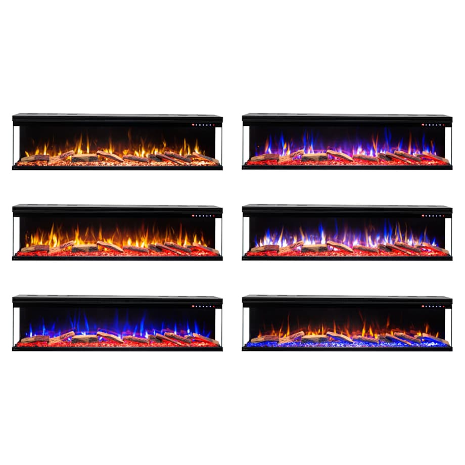 Kominek elektryczny à 3 côtés AFLAMO Unique 107 - ścienny i do zabudowy - 107x44x20 cm - kominek LED - funkcja grzania 750/1500 W