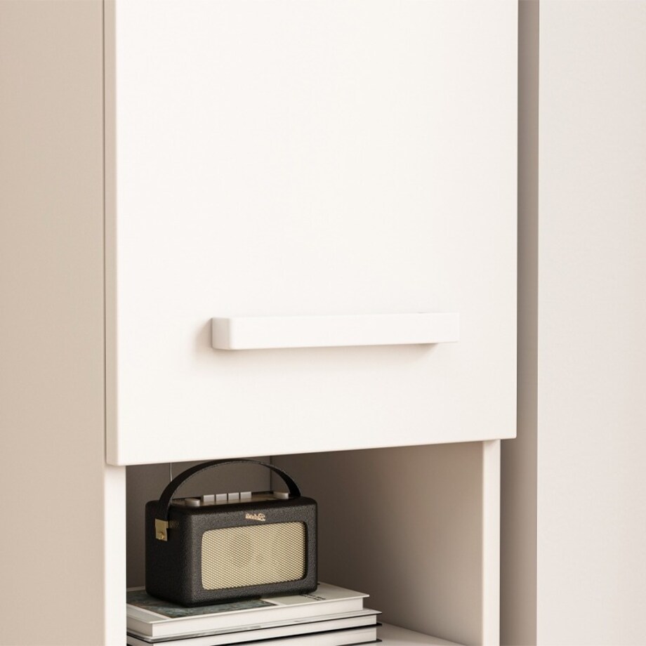 Regał Szafka Biała Nowoczesna Stojąca Słupek Wysoki Loft 2 Drzwi 180 Cm