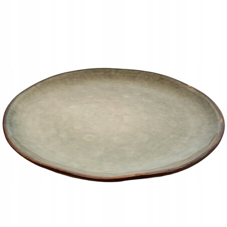 TALERZ OBIADOWY DUŻY 28CM CERAMICZNY SZARY ZIELONY PŁYTKI NA SZTUKI SERWIS