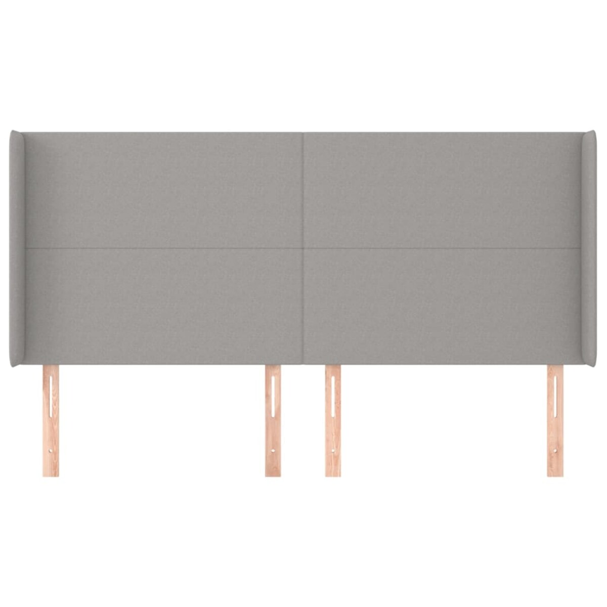 vidaXL Zagłówek uszak, jasnoszary, 203x16x118/128 cm, tkanina