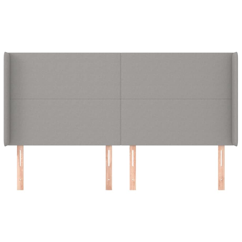 vidaXL Zagłówek uszak, jasnoszary, 203x16x118/128 cm, tkanina