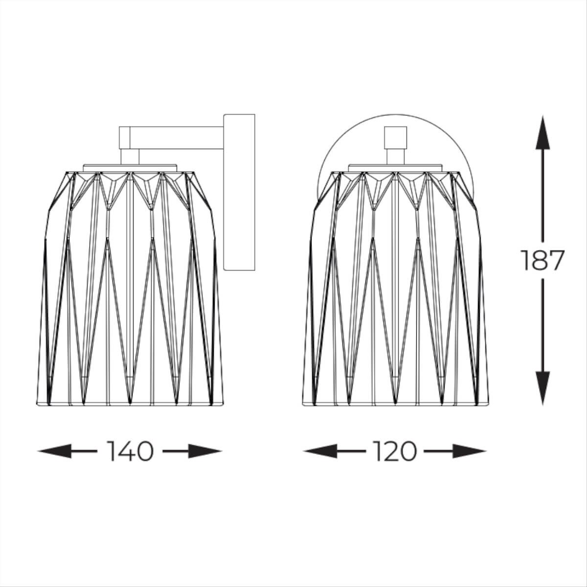 Szklana lampa na ścianę Tazza W0590-01A-V7AC Zumaline przezroczysty złoty