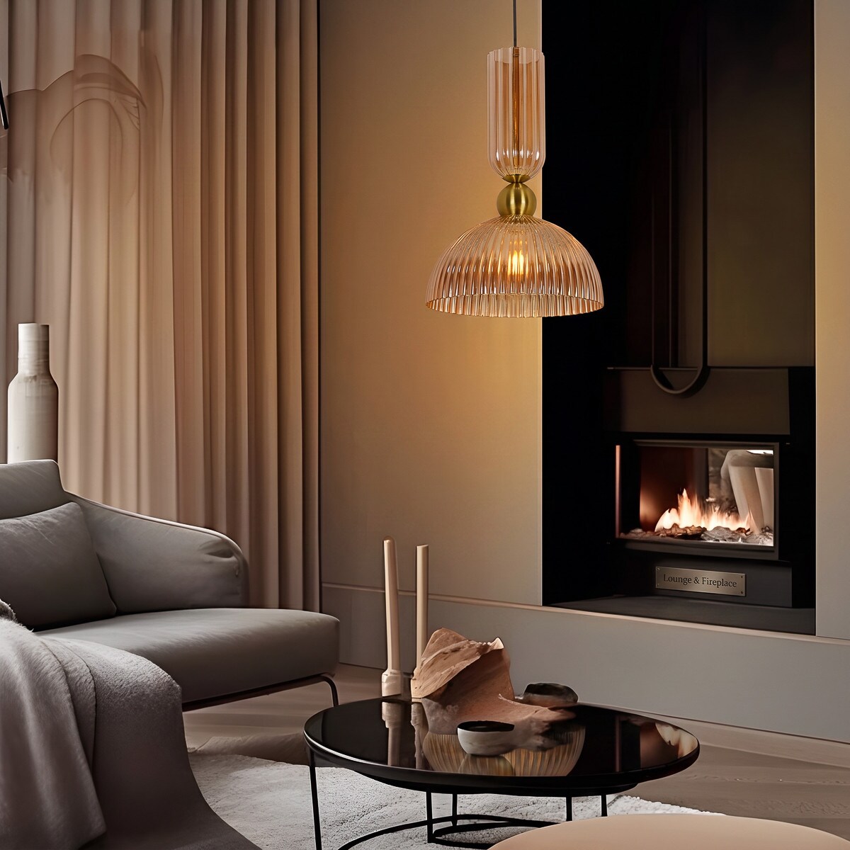 Lampa sufitowa wisząca Light Prestige Piega bursztynowy 1 x E27 1 szt.