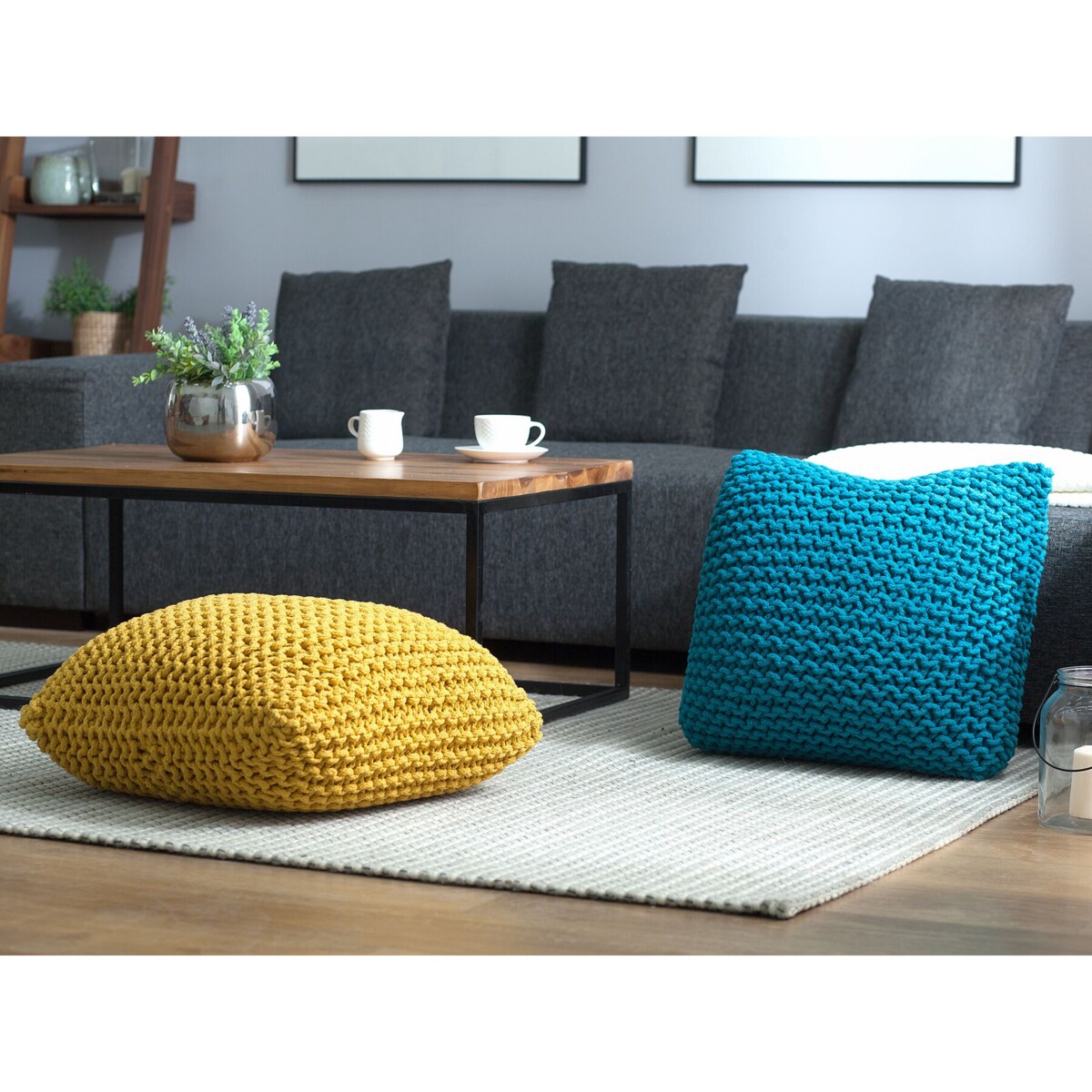 Puf 50 x 31 cm żółty CONRAD