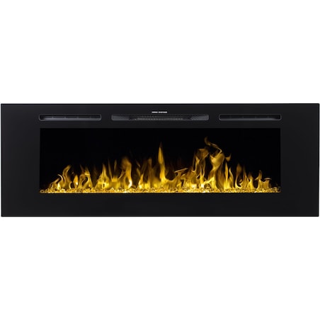 Kominek elektryczny AFLAMO Majestic 50 - ścienny i do zabudowy - 128x55x14 cm - kominek LED z funkcją grzania 750/1500 W