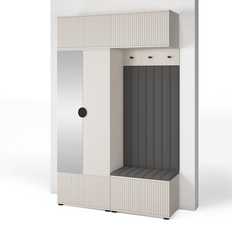 Garderoba frezowana z lustrem Ritmo wersja 2 Trinity 15 Cashmere