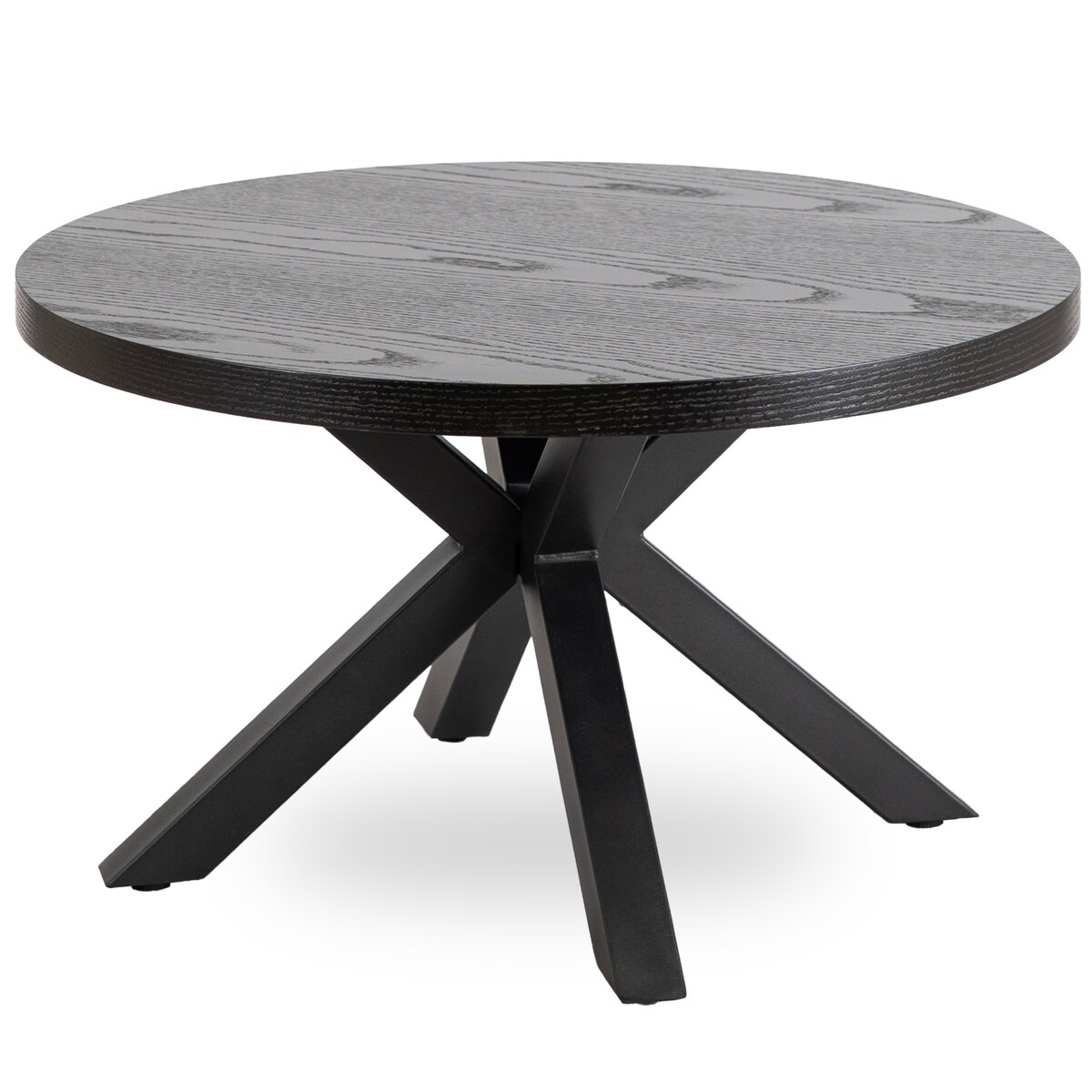 Stolik Kawowy Okrągły Mały Czarny Loft Nowoczesny Ława Czarna LINCOLN