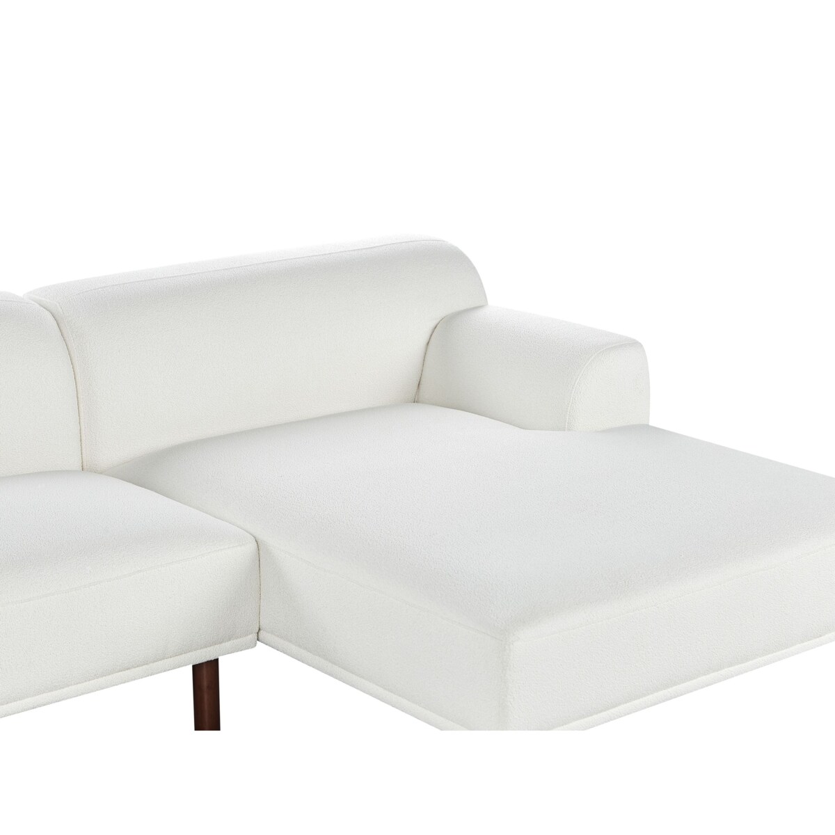 Sofa narożna lewostronna HOLT Boucle Biały Lewostronny