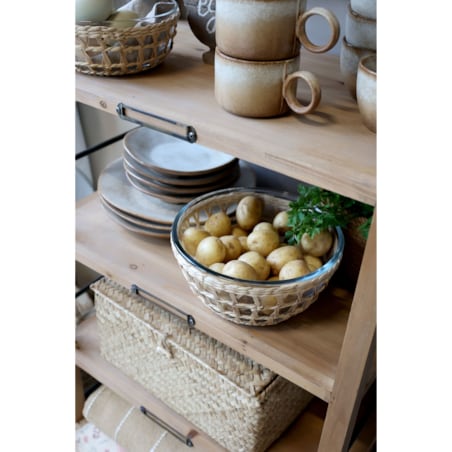 Postarzany regał na kółkach w stylu loftowym 157 cm