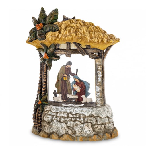 Dekoracja świąteczna LED i pozytywka - szopka w kuli 20x15x8 cm GORDALINA-2