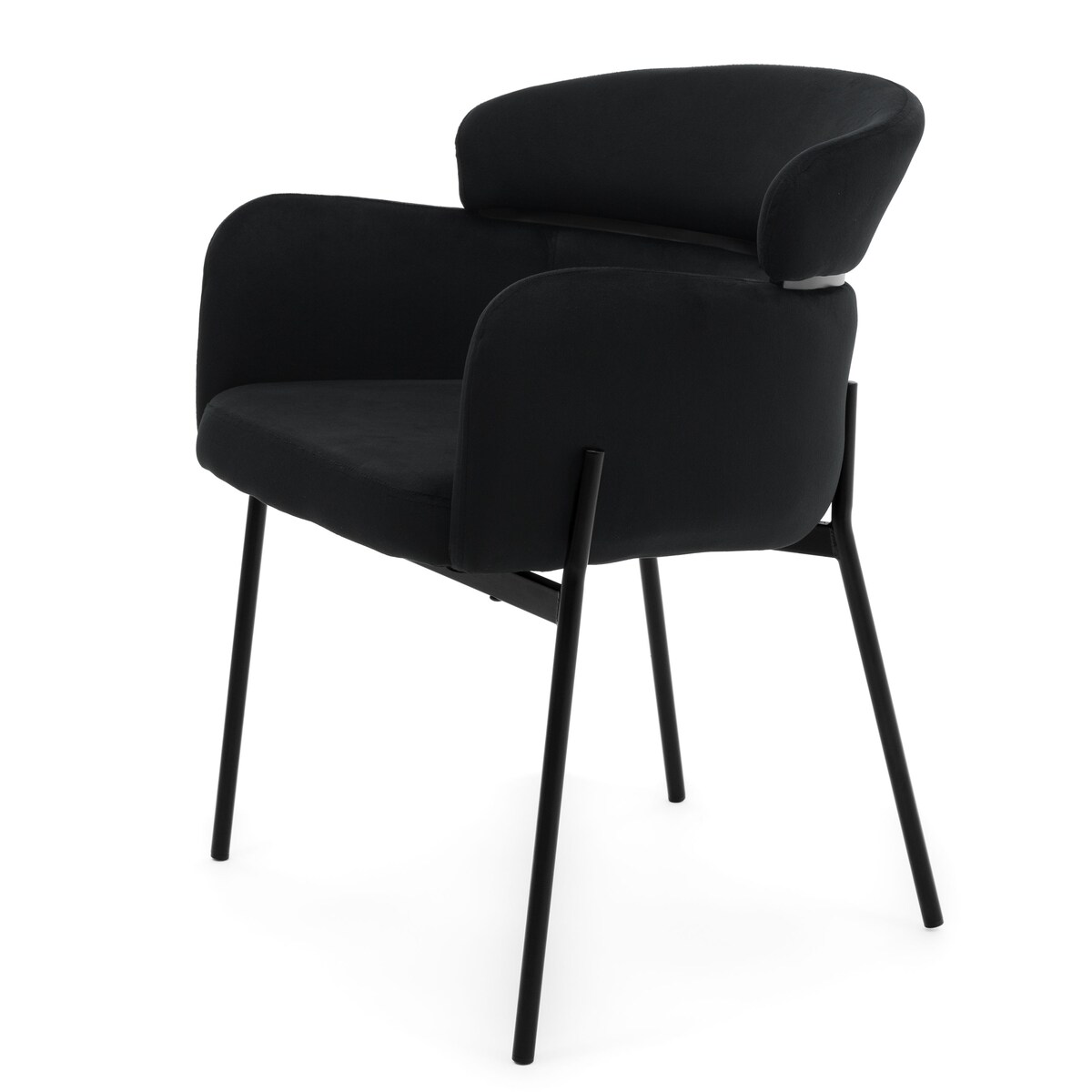 Krzesło tapicerowane welurowe do salonu BOLZANO czarne