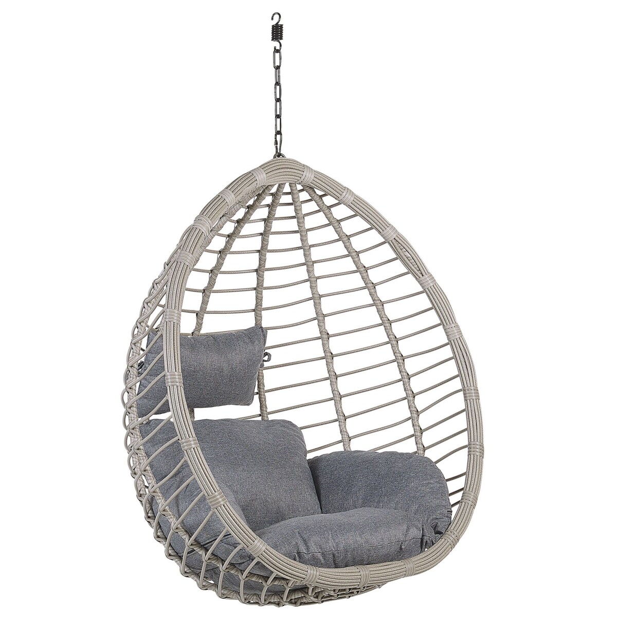 Fotel wiszący ze stojakiem TOLLO Technorattan Szary