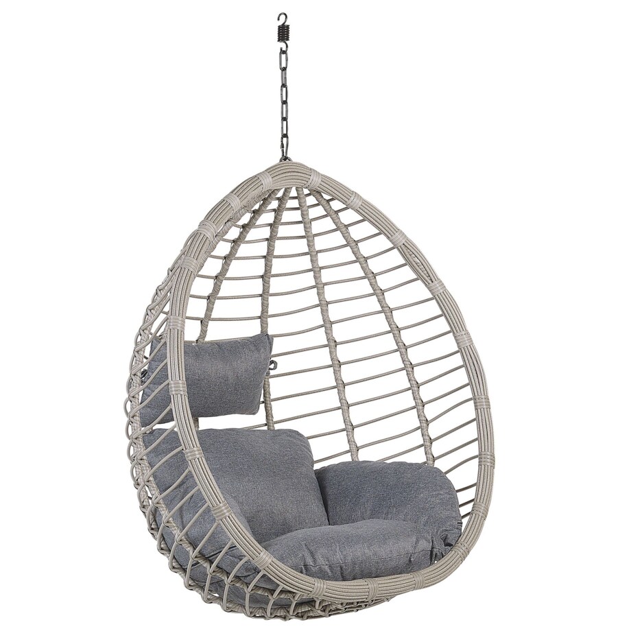 Fotel wiszący ze stojakiem TOLLO Technorattan Szary