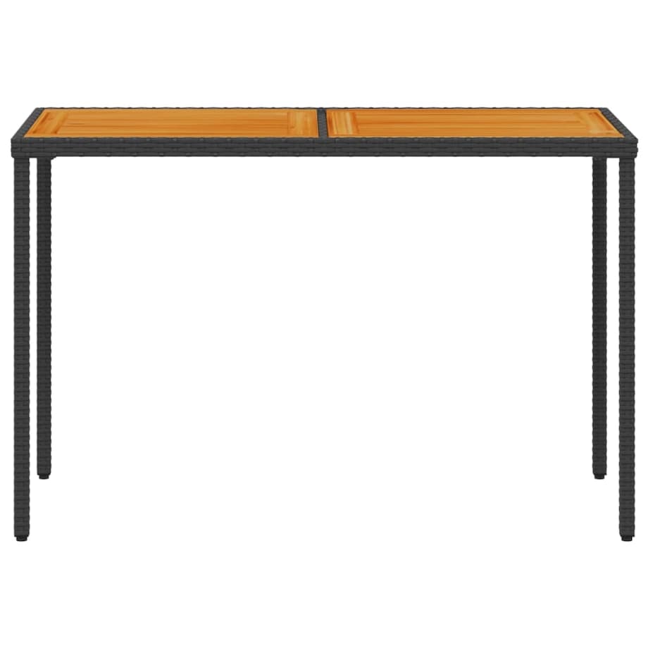 vidaXL Stół ogrodowy z akacjowym blatem, czarny, 115x54x74 cm