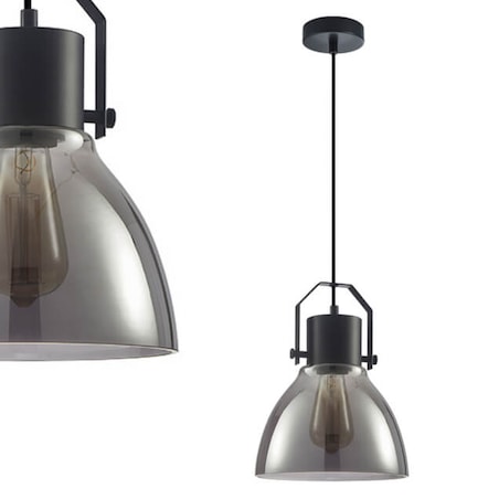 Wisząca lampa industrialna Darlena zwis czarny grafitowy