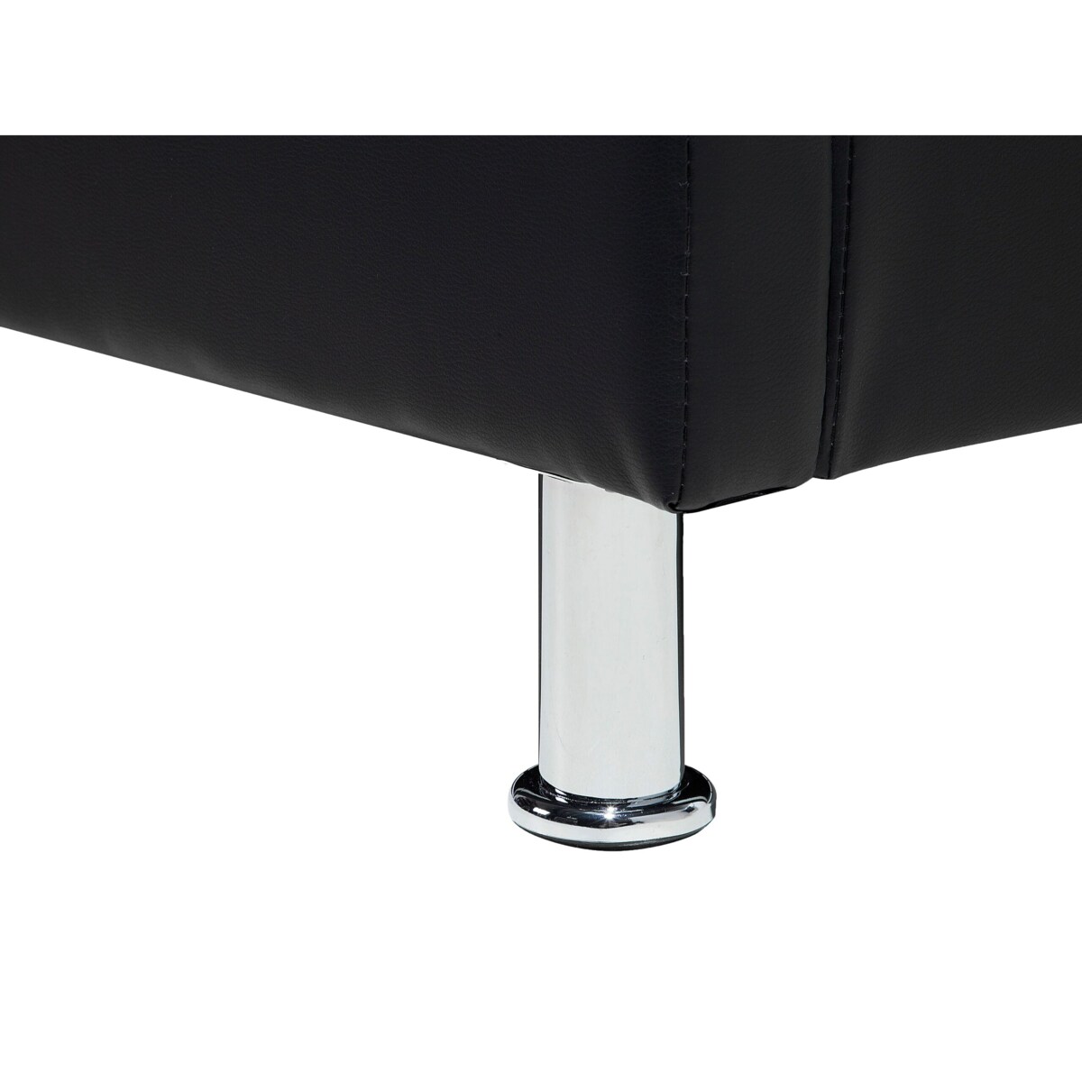 Łóżko ekoskóra 140 x 200 cm czarne METZ