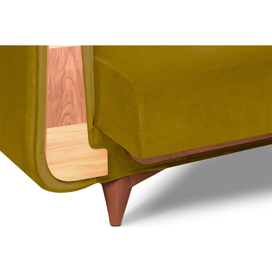 KONSIMO GUSTAVO Żółta aksamitna rozkładana sofa