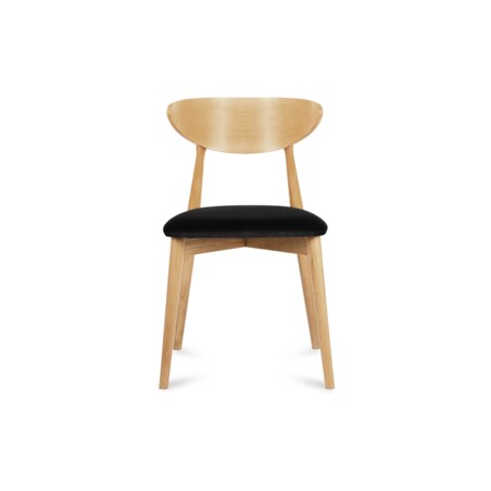 KONSIMO RABI drewniane krzesło dąb czarny welur