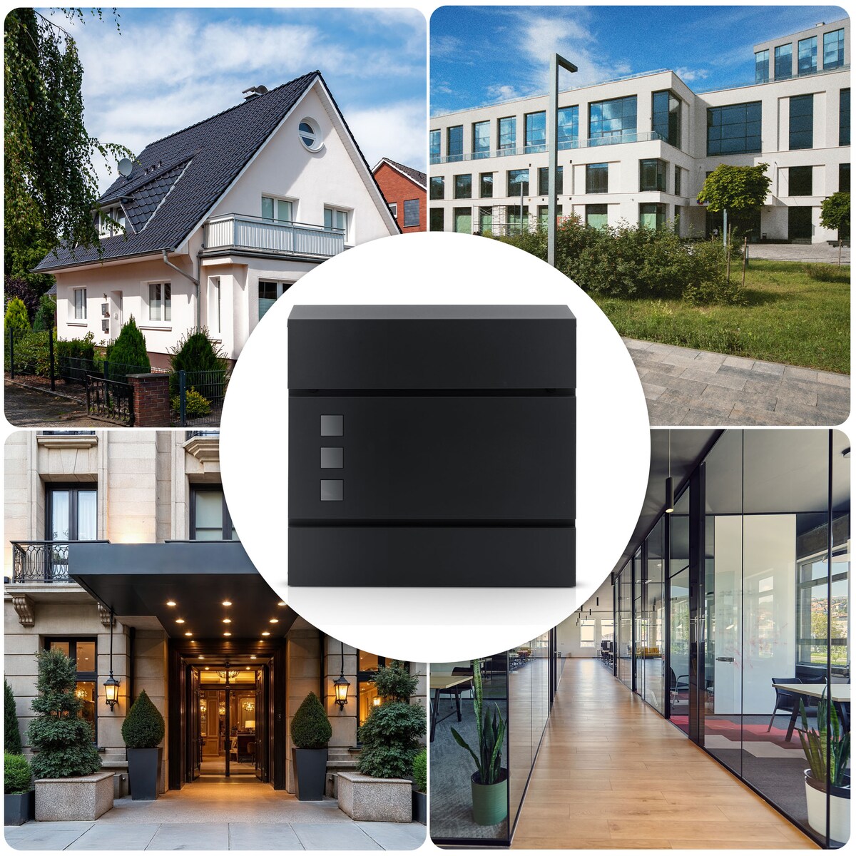 Skrzynka na listy z gazetnikiem Humberg pocztowa na bramę ogrodzenie stalowa antracyt