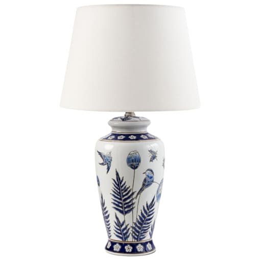 Lampa stołowa BIJELA Porcelana Biały/ niebieski