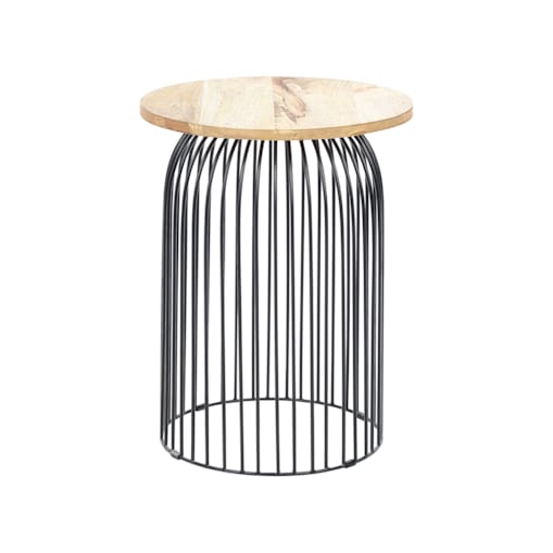 Stolik pomocniczy drewno mango jasne z czarnym WILLS