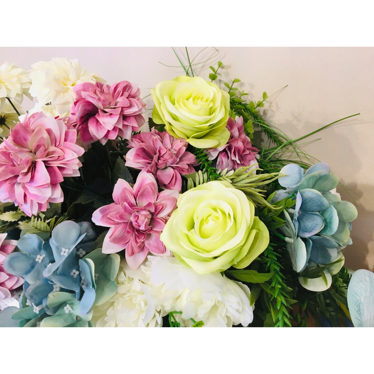 6x RÓŻA SZTUCZNA główka kwiatowa wyrobowa STROIKA ZIELONA ładna kompozycja