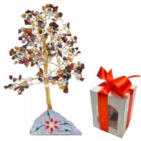 DUŻE Drzewko SZCZĘŚCIA z Kamieniami 320 W PUDEŁKU na prezent pamiątka dar